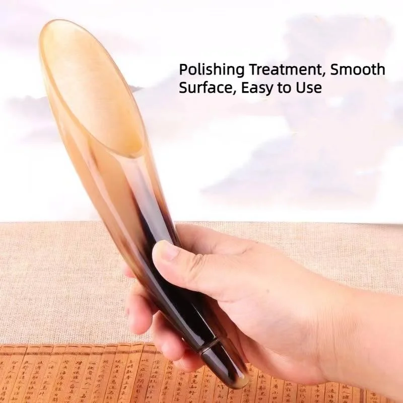 Natural Yak Horn Guasha Massage Tool Body Relieve Stress Acupuncture SPA Therapy Massager Scraping Tube Board Health Care