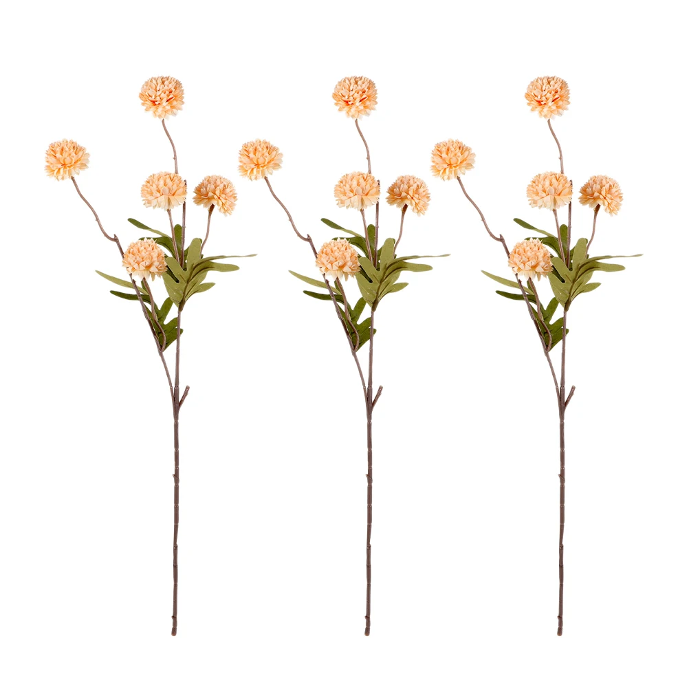 

3pcs Artificial Flowers Faux Dandelion Lifelike Fake Dandelion Home Office Wedding Decor Vase Ornament Diy Flower Arrangement