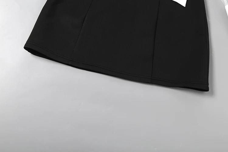 Weird Puss Fashion Mesh-Patchwork-Kleid für Damen, sexy, farbblockierend, trendig, mit Umlegekragen, langen Ärmeln, elegant, für Party und Club, figurbetont – Detail 10