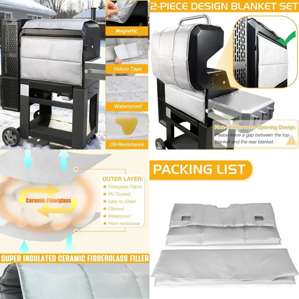 

Термоизоляционный чехол для курильщика, запасные части, зимний аксессуар для барбекю для изолированного одеяла серии Gravity 800