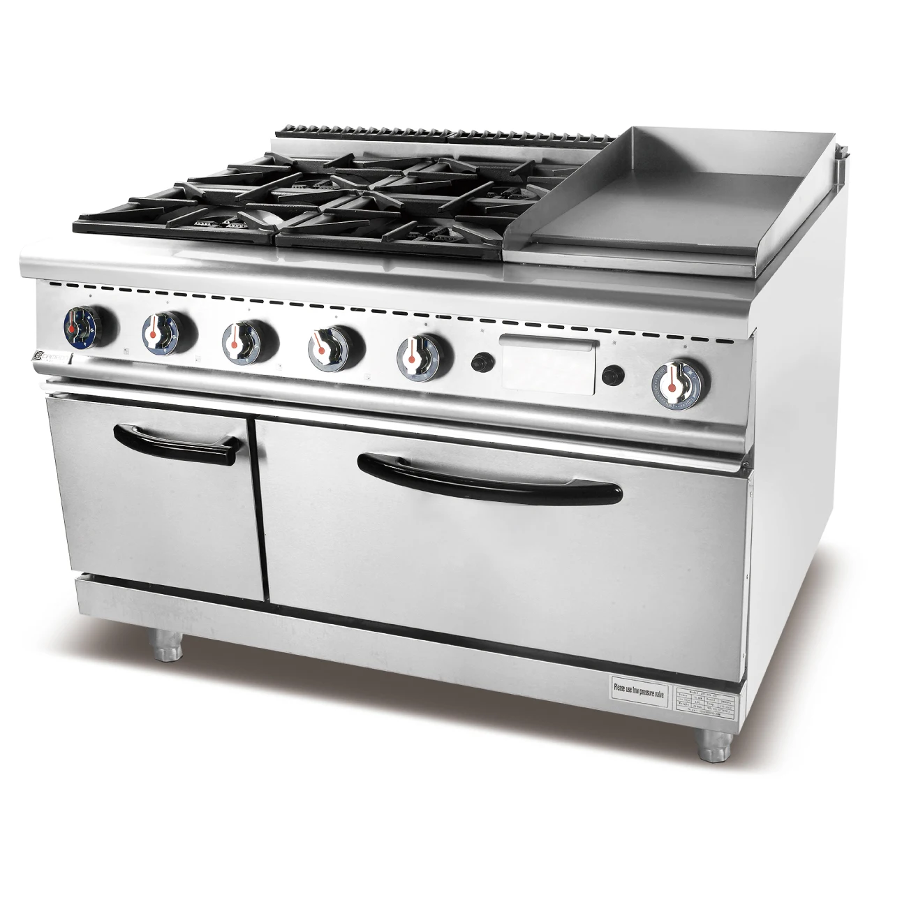 4-Burner Gas Range Stove, Griddle, Oven, Camping Kitchen Equipment, 4 in 1 Cooking Appliance, Portable Outdoor Cooking Solution