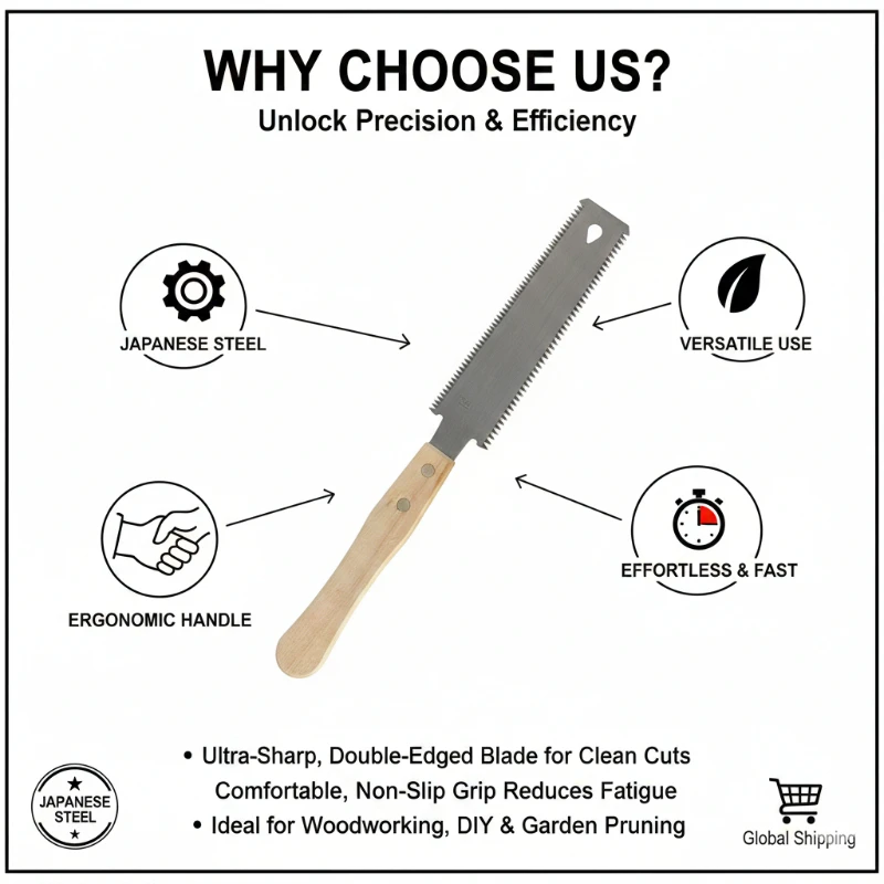 Japanese Double Sided Fine Tooth Hand Saw Wood Handle Dual Teeth Woodworking Saw Tree Cutting Tenon Saw DIY Carpentry Tools