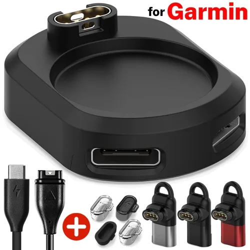 Adaptador de cargador para Garmin Watch Forerunner 265 965 245 955 255s Venu 3 S SQ2 convertidor de enchufe de carga para iOS Cable USB tipo C