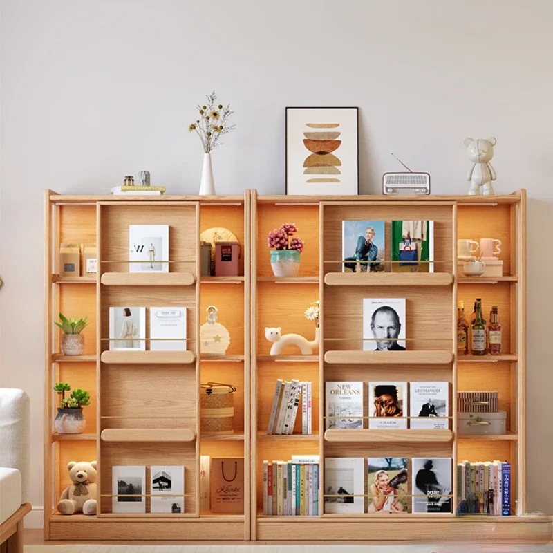 Floor-to-ceiling storage Bookcase Locker integrated against the wall Children's multi-layer frame sliding door