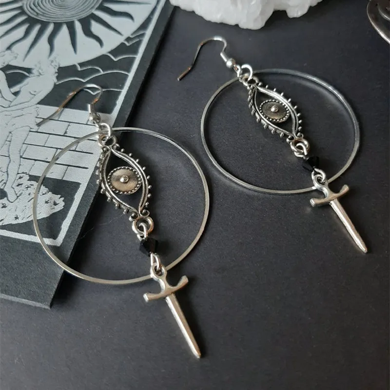 Gothic Victorian Ornate Earrings Witch Alternative Medieval Summer Festival Pendant Goth Charm Jewelry Fashion Party Women Gift