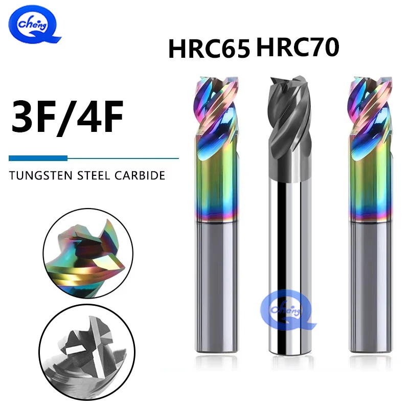 

HRC65/HRC70 End Mill Short Cutting 1~12mm CNC Milling Cutter Solid Carbide DLC Coated for Aluminum Steel Metal Milling Cutter