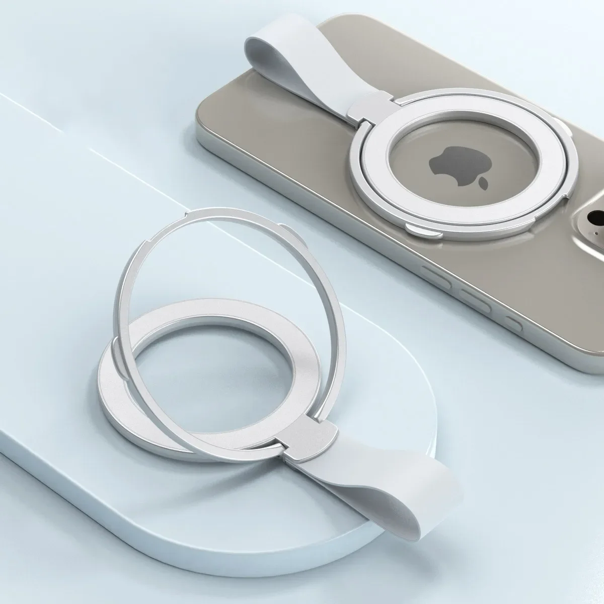Handy-Ringhalter, Ständer, Fingergriff, Graddrehung, Ständer aus Aluminiumlegierung, für Magsafe iPhone 16, 15, 14, 13, 12 Pro Max – Detail 3