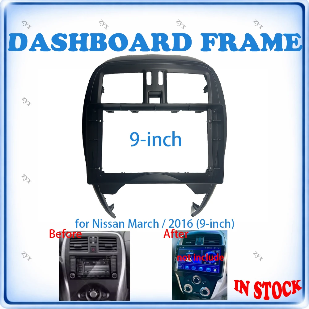 Car Radio Fascia Frame For Nissan March Micra 2016 9 inch Wiring Harness Power Cable Car Accessories Plug & Play