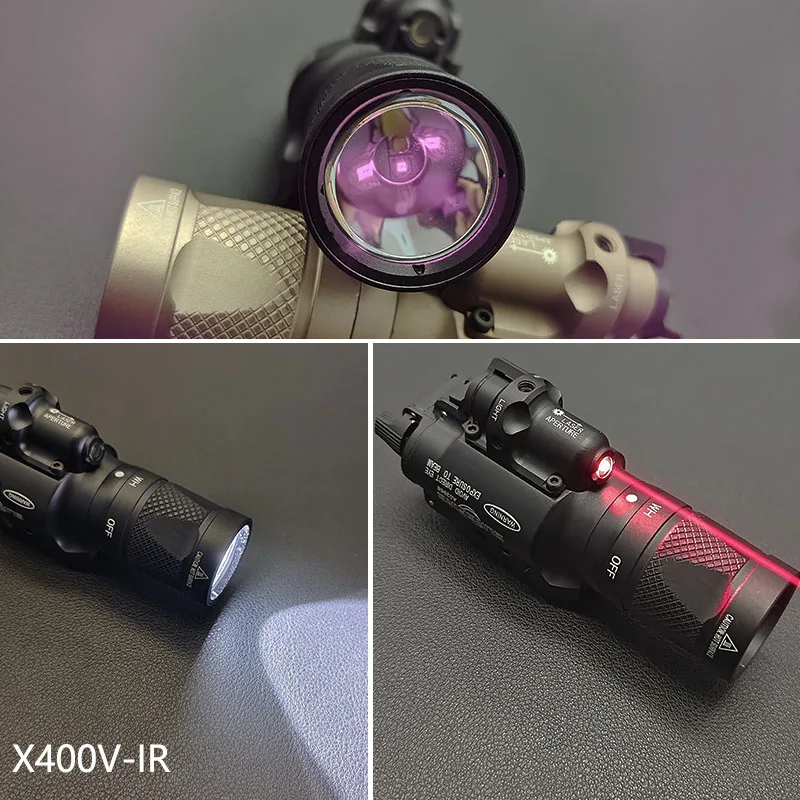 Airsoft-Tactical SF X300V X400V IR Lanterna, laser vermelho, arma LED branca, Scout Light para Glock 17, pistola 18, trilho de 20mm