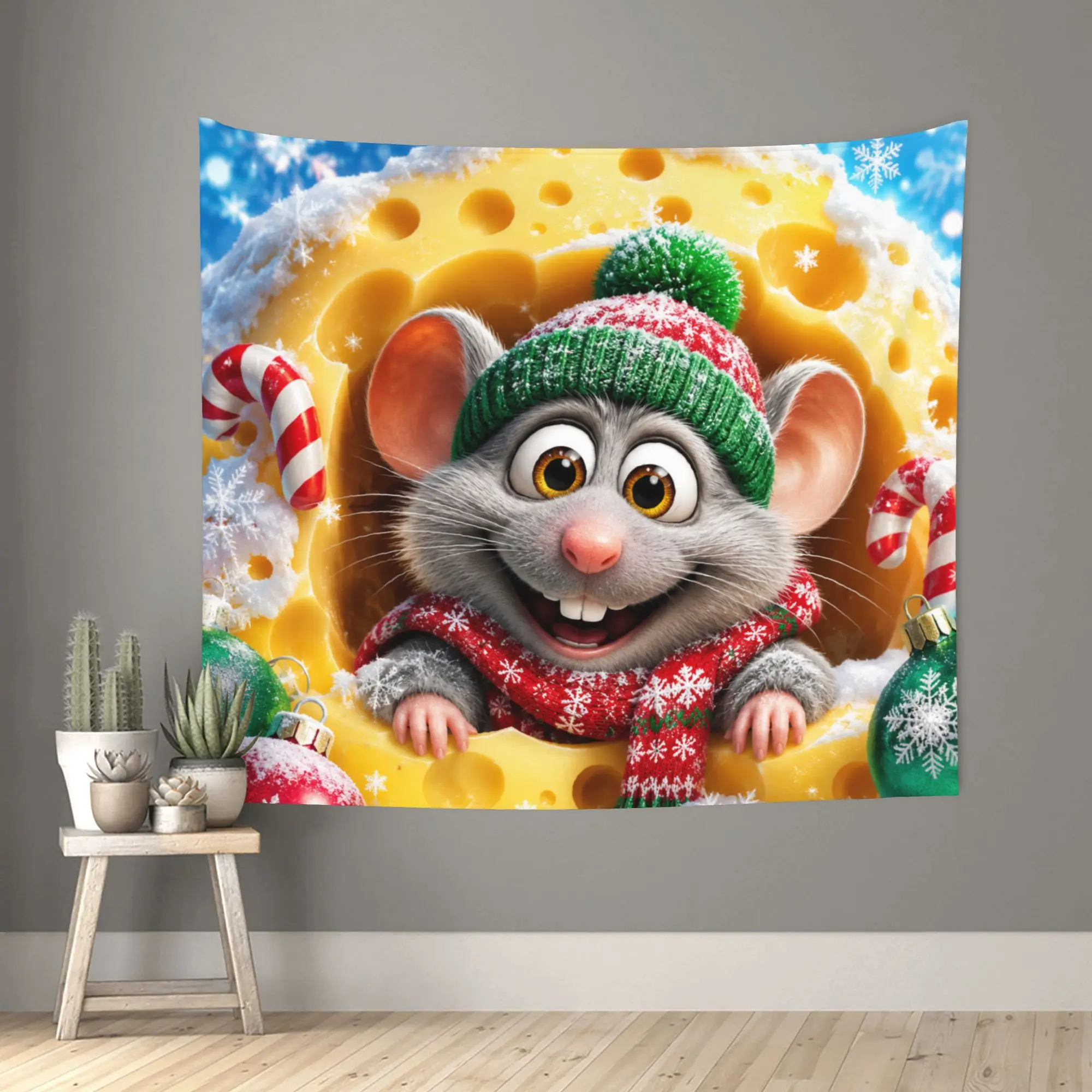 Cute hamster theme Customized Tapestry  Wall Hanging Blanket Tapestry Home Decor Items Wall Decorations
