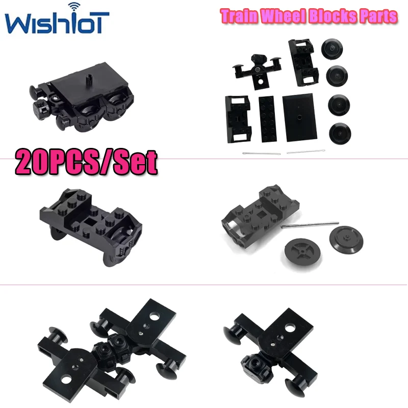 

MOC Train Technology Building Blocks Parts Railway Pulley/Wheel/Magnetic Buffer Connector Assembly Small Bricks Toys Accessories