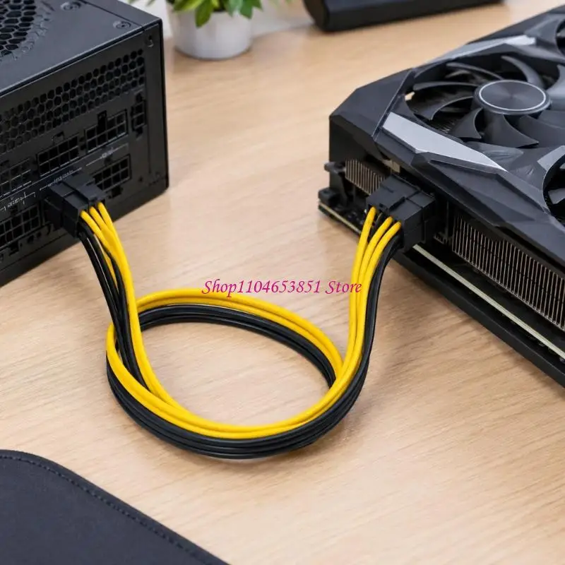 Split 6+2-Pin GPU Power Cable with Tinned Conductors and PVC Insulation for a 6-Pin Board Power Output and GPU Input Use