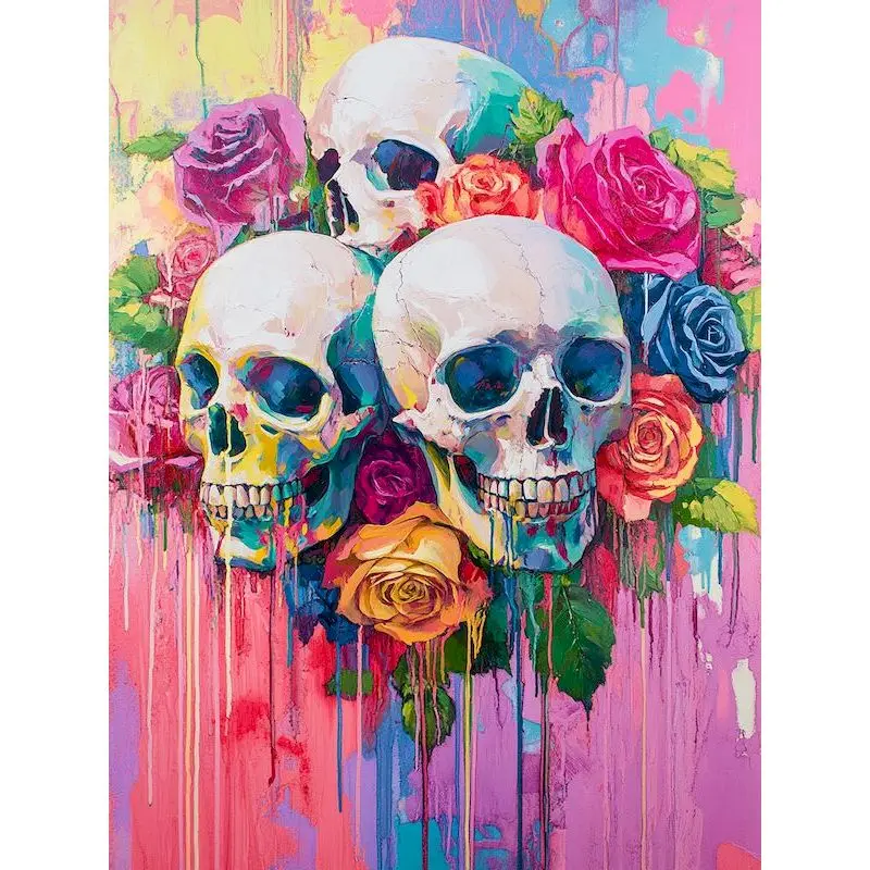 

PhotoCustom 40x50cm Painting By Numbers DIY Paint Kit Drawing Skeleton Picture Painting Numbers For Adults Decorative Paintings