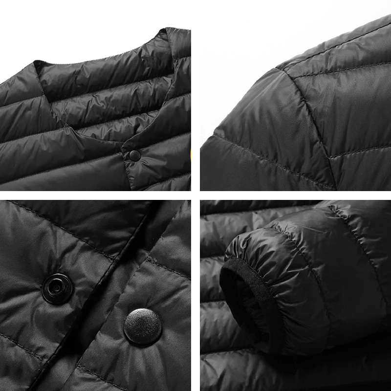 Chaqueta de plumón gruesa para hombre, Abrigo acolchado a prueba de viento, impermeable, ultraligero, Parka para invierno