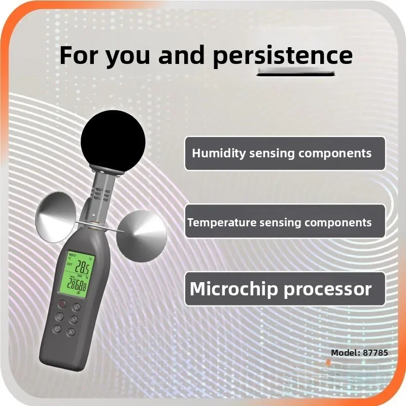 AZ87785 Professionelles Black Ball Thermometer Anemometer WBGT Recorder Hitzeschlag Thermohygrometer WERKZEUG