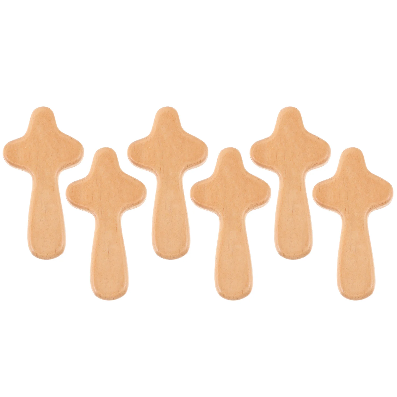 

6pcs Miniature Wooden Hand Cross Small Pocket Crosses For Prayer Hand Holding Christian Cross Decor Festival Ornament Catholic
