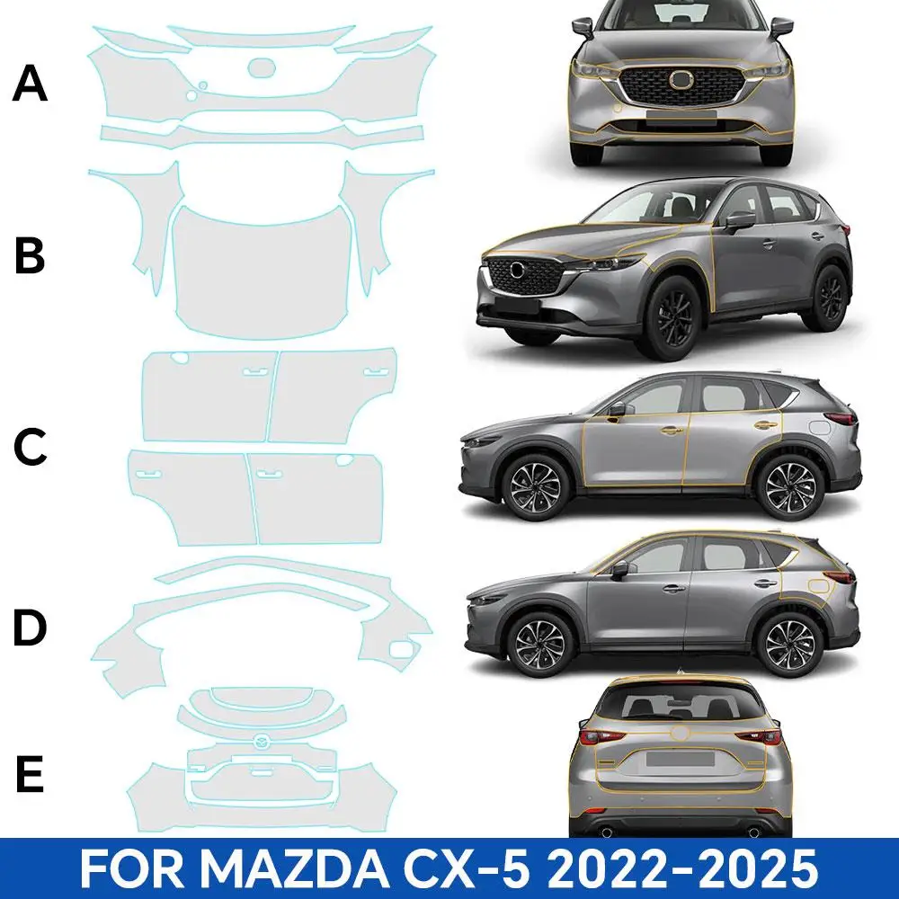

For Mazda CX5 CX-5 2022 2023 2024 2025 Body Wrap Scratch Protection Clear Pre-cut PPF Accessories TPU Paint Protection Film