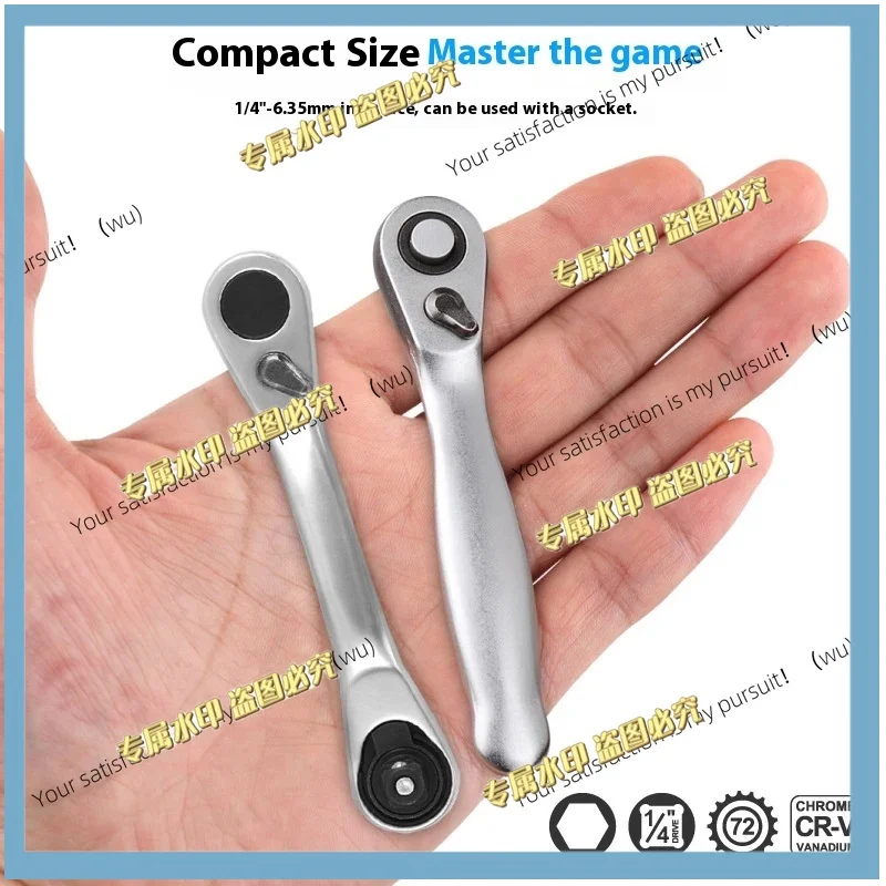 Double Head Quick Sleeve Mini Triple 1/4 Ratchet Wrench