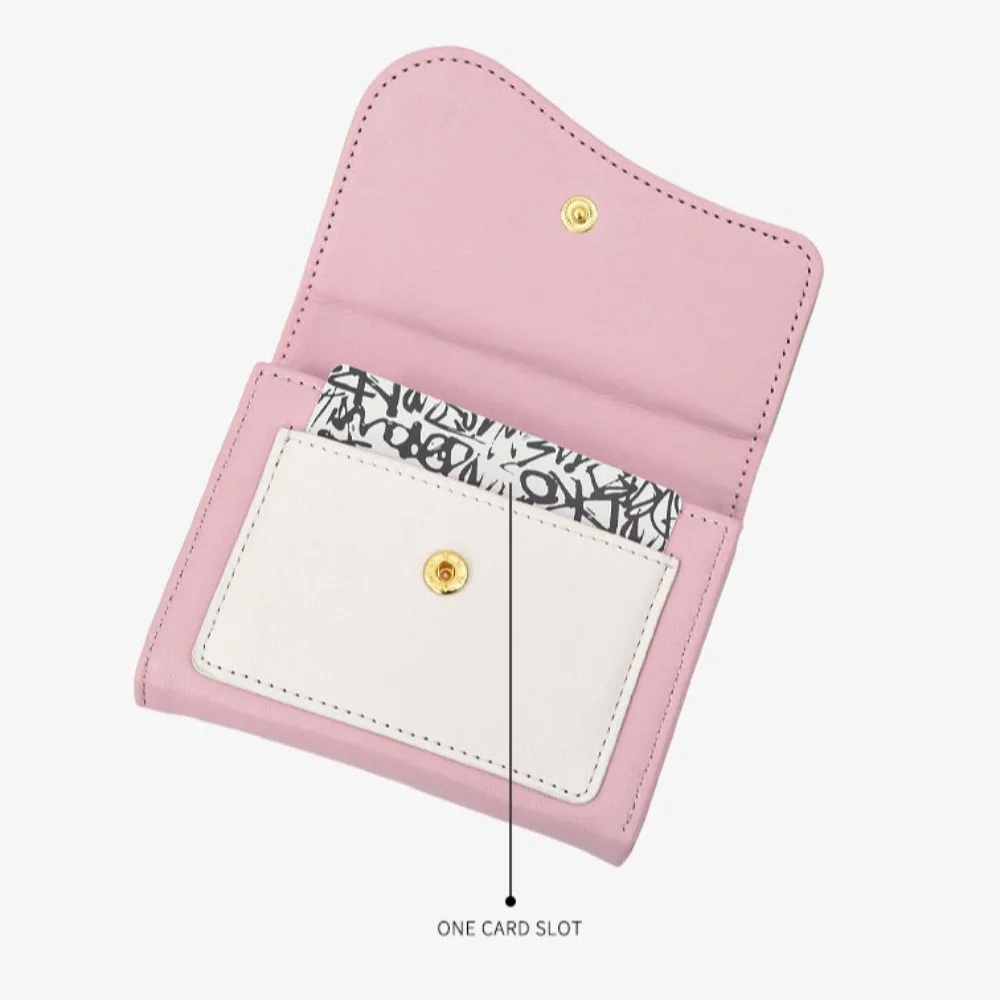 Simple Flower Short Folding Card Bag Color Contrast PU Color-matching Purse Candy Color Causal Trifold Wallet Outdoor