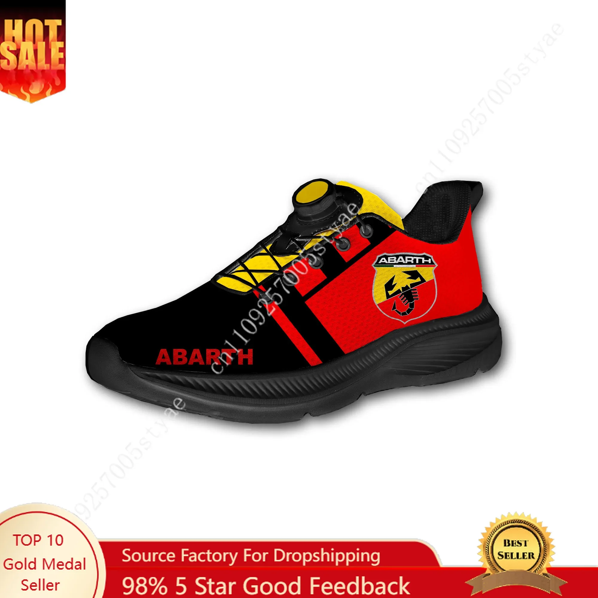 

A-ABARTH Custom Walking Shoes Men Woman Rotating Button Without Laces Shoe Design Logo Lightweight Sneakers Unisex