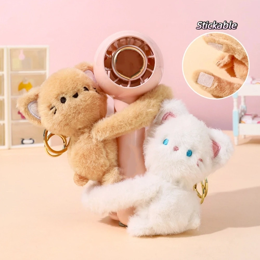 Backpack Decoration Couple Cartoon Keychains Stickable Stuffed Animal Cat Dog Embrace Love Hug Kittens Puppies Key Rings