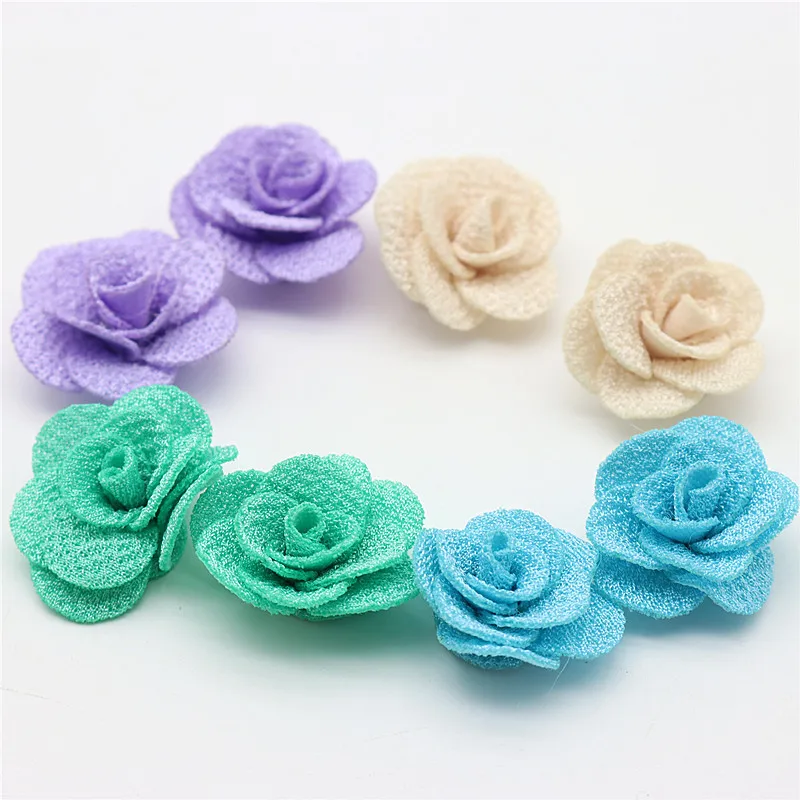 2.5CM 3.5CM Handmade Small Flower Three-dimensional Small Rose Multicolor Petal Small Flower DIY Hair Accessories  24-192pcs