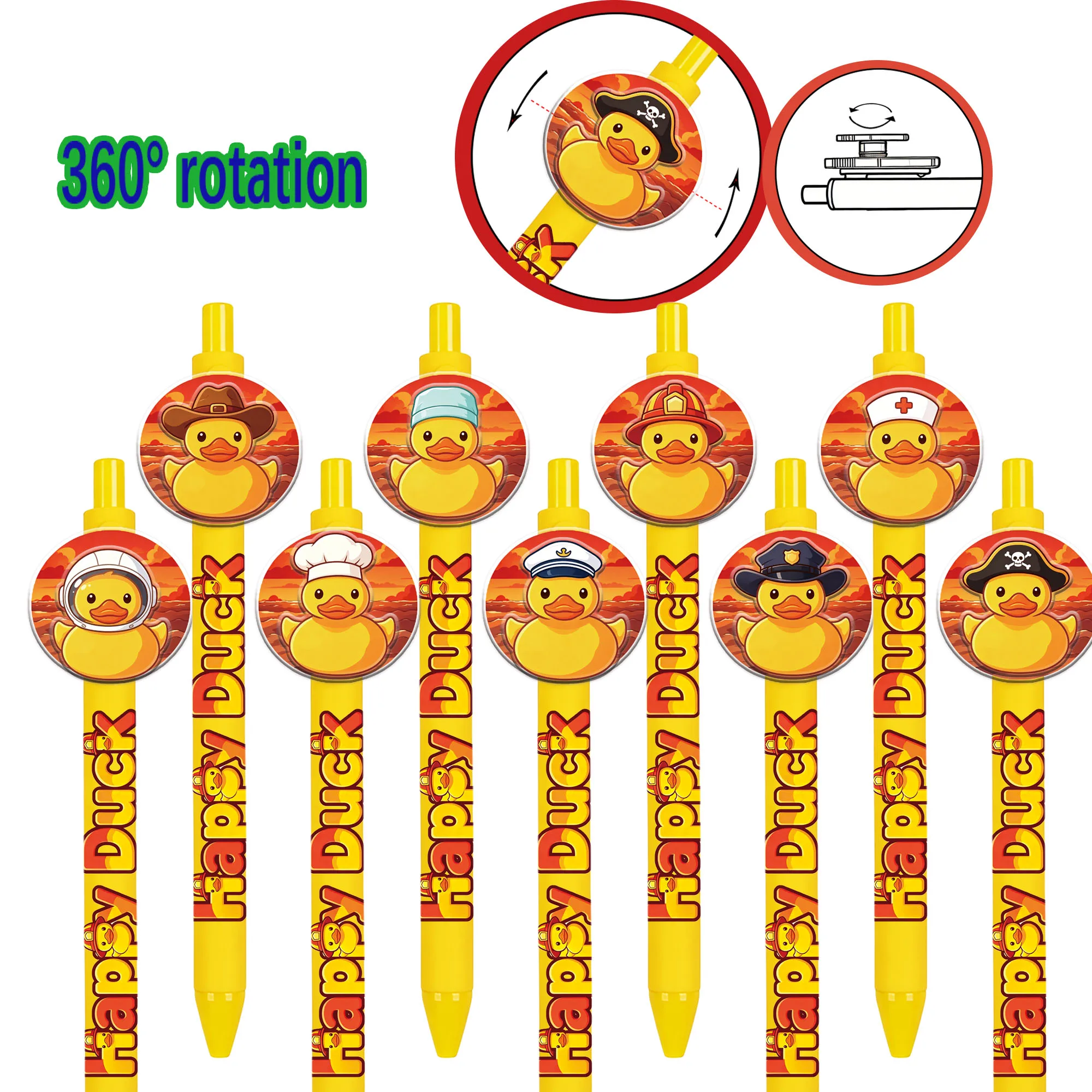

9pcs Little Yellow Duck Series Ballpoint Pen Professional Little Yellow Duck Gift Pen Student Writing Signature Stationery