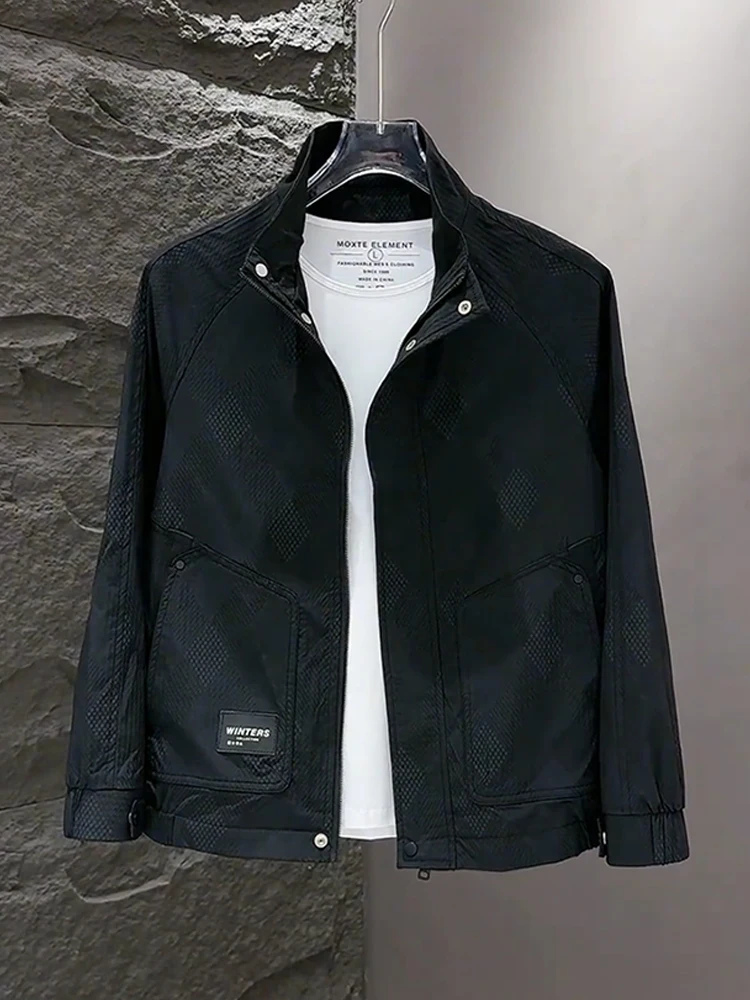 

Приталенный воротник-стойка Jaet, мужской модный ор Sle, повседневный, молодежный, ulari, весна-осень, молния из полиэфирного волокна