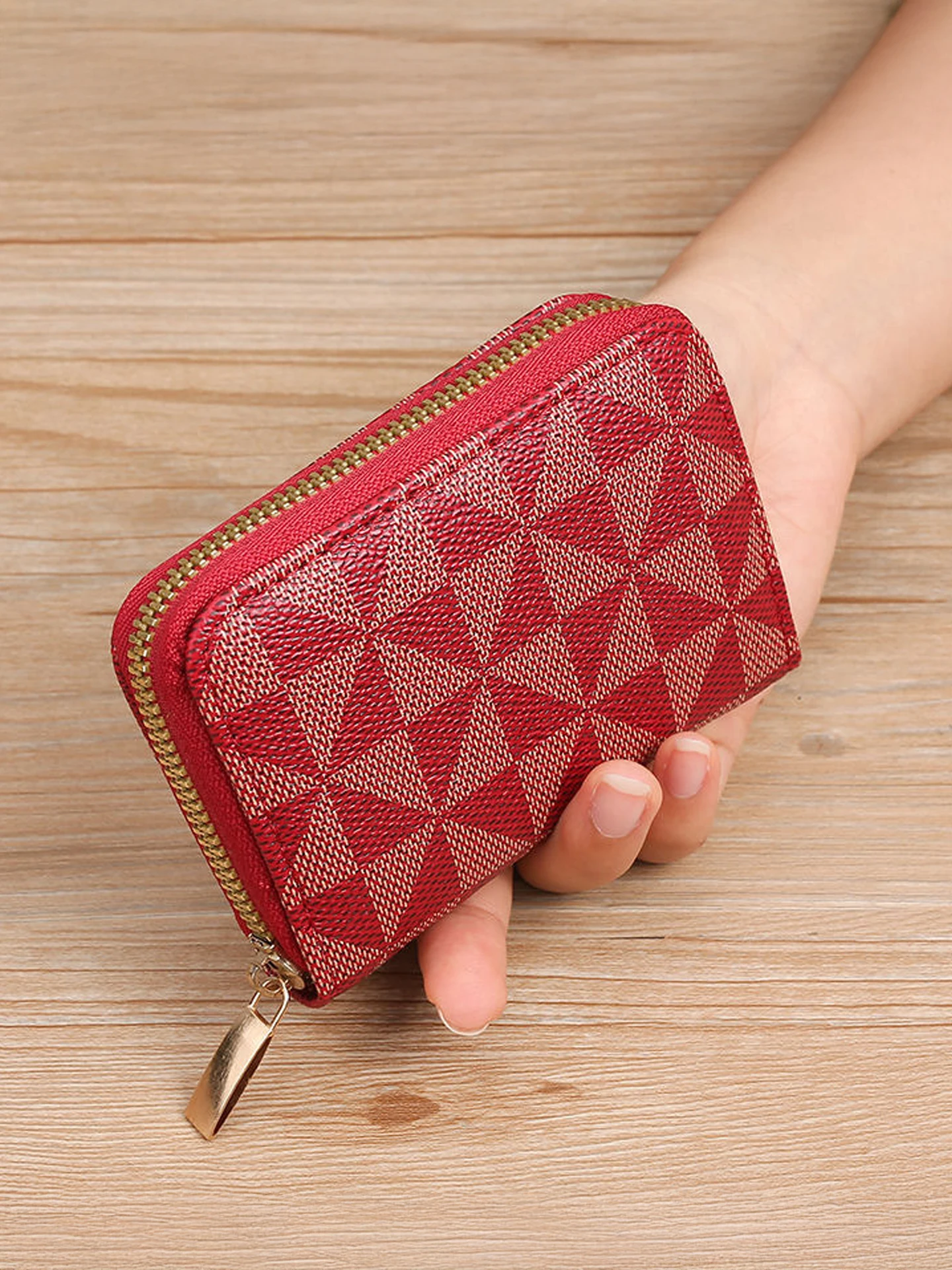 

Accordion Sle Women's Card Holder Ultra Thin Large Capaci Zipper Wallet Magnetic Field Free Bank Card Case Cact Size