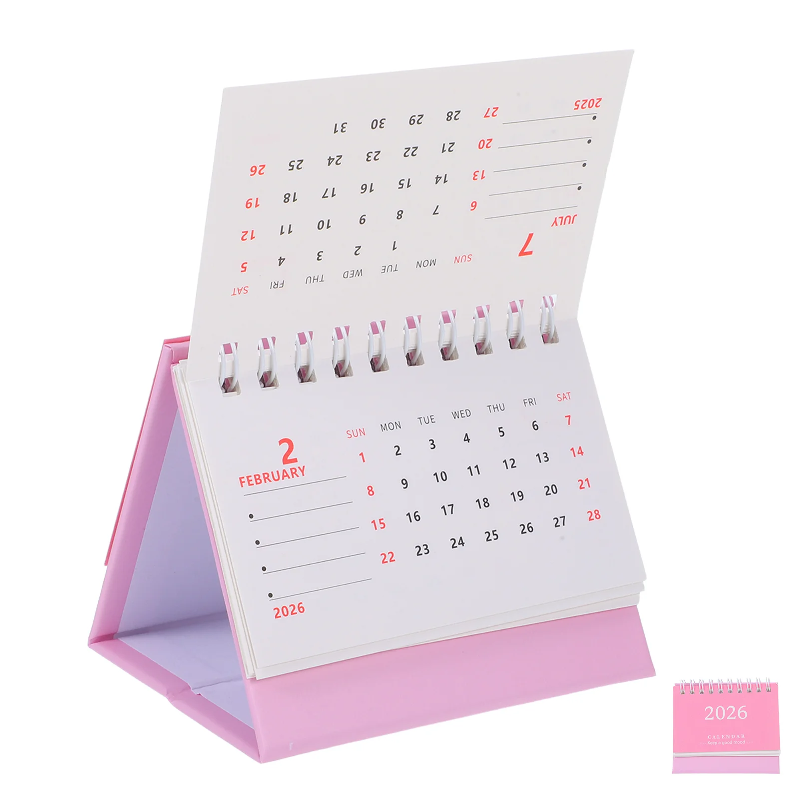 

2026 Desk Calendar Mini Size Standing Flip Calendar for Daily Planning Smooth Writing Experience Space Saving Office Supplies