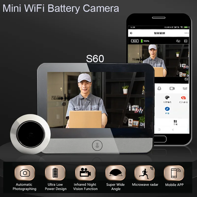 telecamera-wifi-mini-da-43''-con-batteria-tuya-smart-3mp-scheda-tf-campanello-digitale-rilevamento-radar-visione-notturna-spioncino-nascosto-per-porta