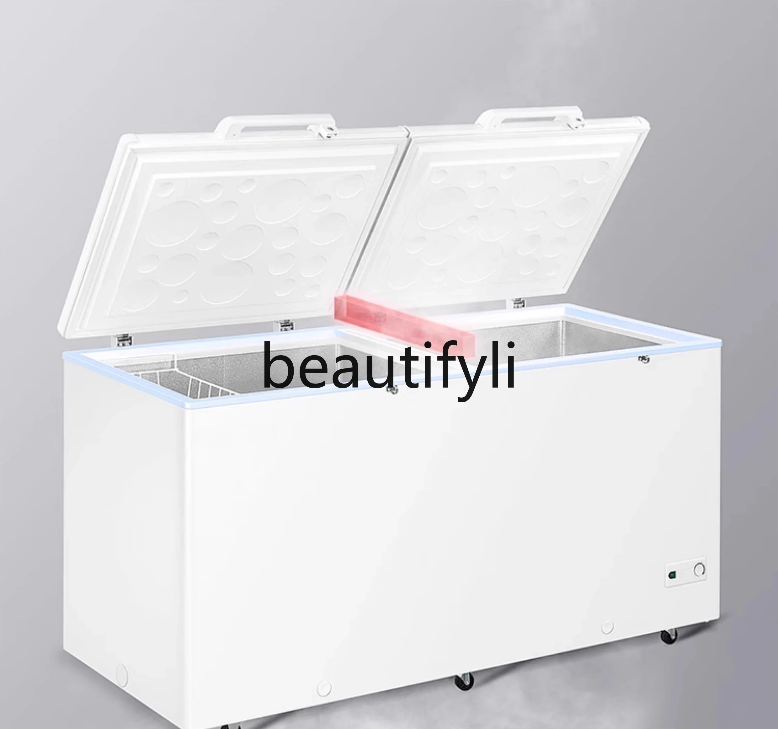 

Double temperature freezer large capacity, household, dual-purpose commercial horizontal freezer double door