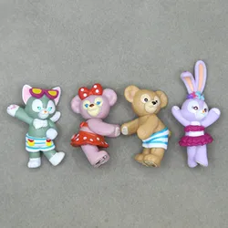 4pcs/set Disney Kawaii StellaLou/Duffy Swimwear Series Doll Adorable Ornaments Desktop Decorations Car Dolls Birthday Gifts