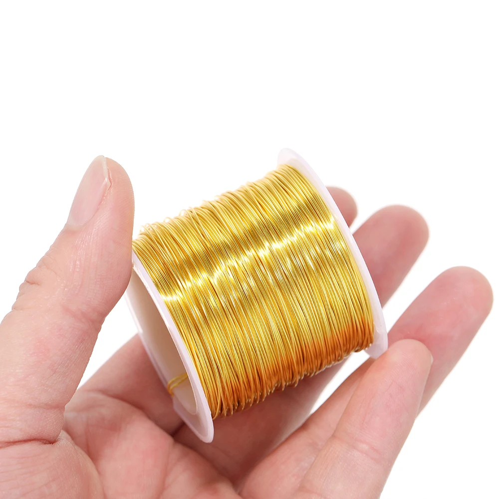 1 لفة 0.3-0.6 مللي متر الأسلاك النحاسية ل قلادة سوار DIY Colorfast الديكور سلك مجوهرات الحبل سلسلة الحرفية صنع الملحقات