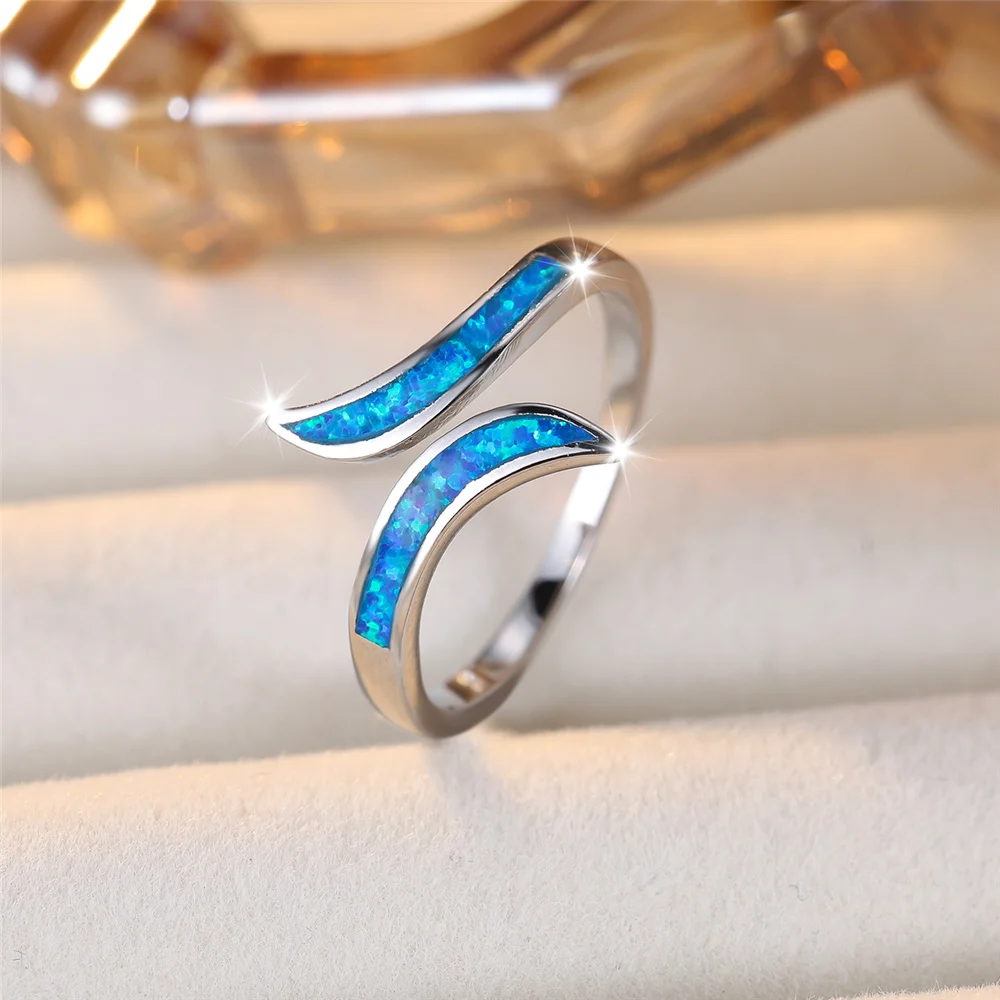 Blue Fire Opal Ring