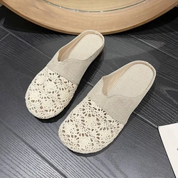 2024 New Fashion Women's Slippers Flat Summer Comfortable Lightweight High-end Round Head Leisure Rubber Sole Shoes for Women