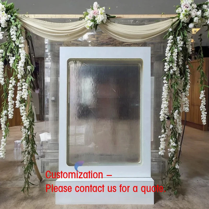 

custom.Factory Price Stainless Steel Floor Standing Waterfall Fountain Indoor Decoration