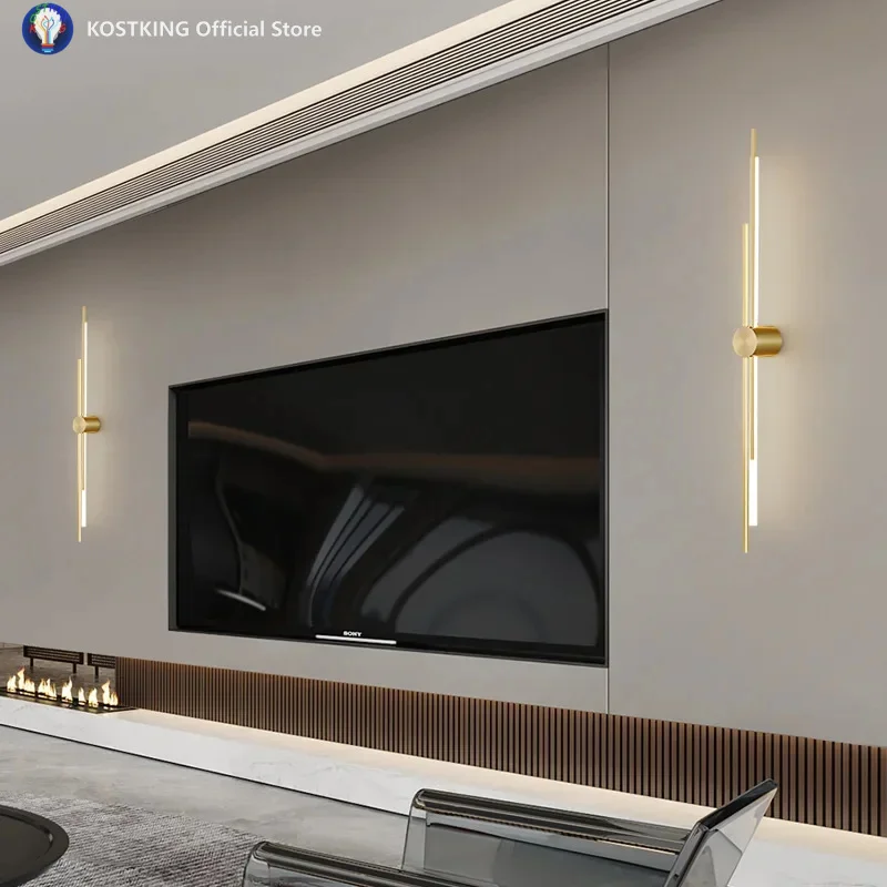 All Copper High-grade Luxury 3 Color Dimming LED Wall Lamp 85~265V Remote Control APP Dimmable For Indoor Lighting Decoration