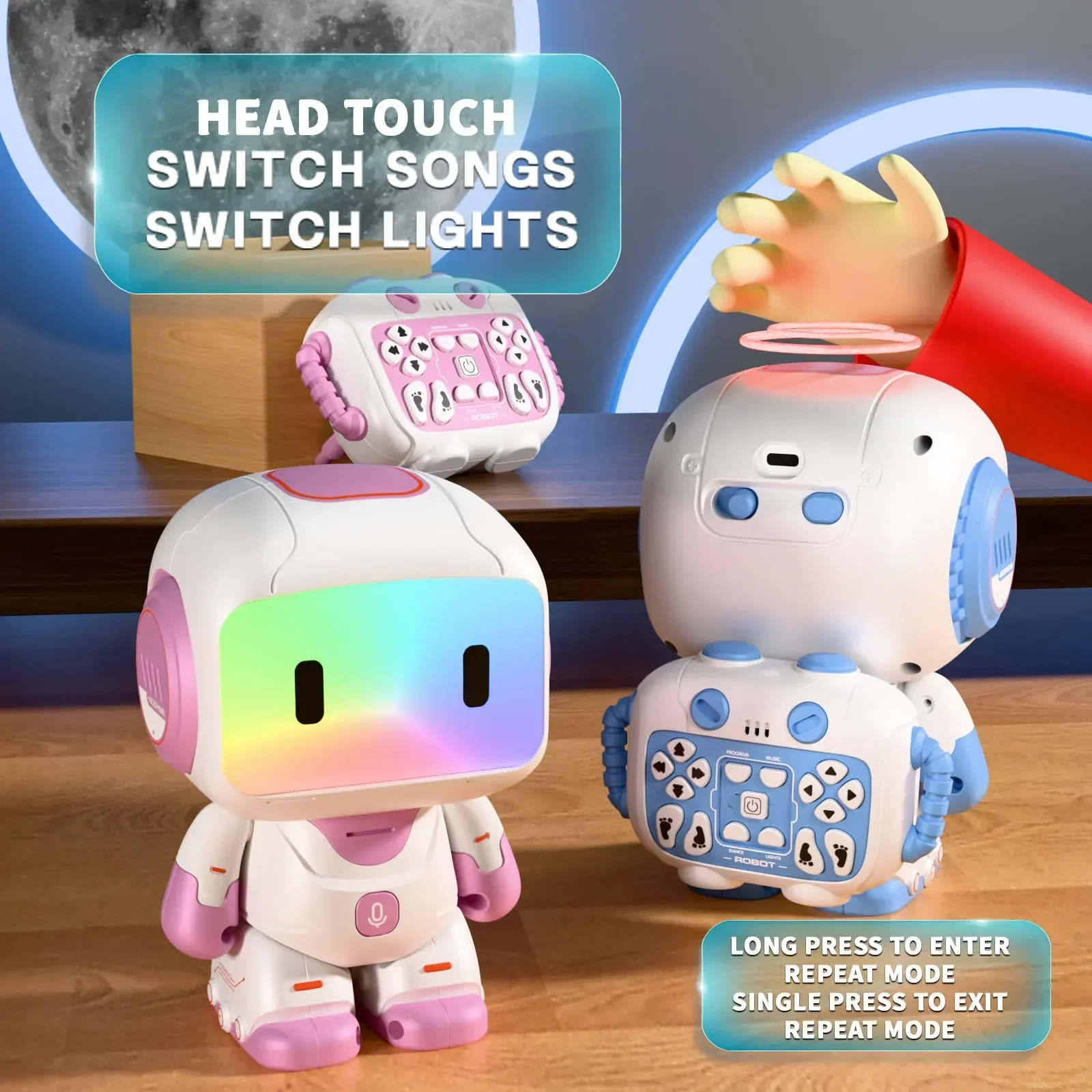 Intelligent remote control robot, interactive recording, lighting, music, dance toys, birthday gifts for boys and girls