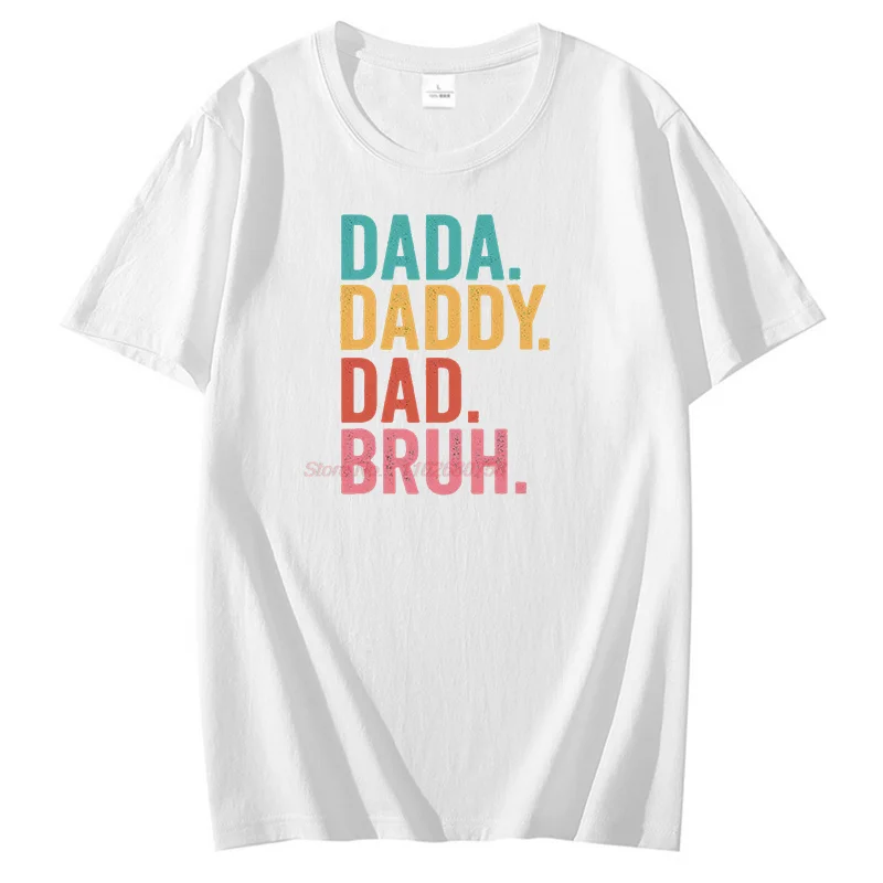 Vintage Retro Father's Day Cotton T-Shirt Dada Daddy Dad Graphic T Shirts Birthday Gift Print T Shirt Short Sleeve T-Shirts