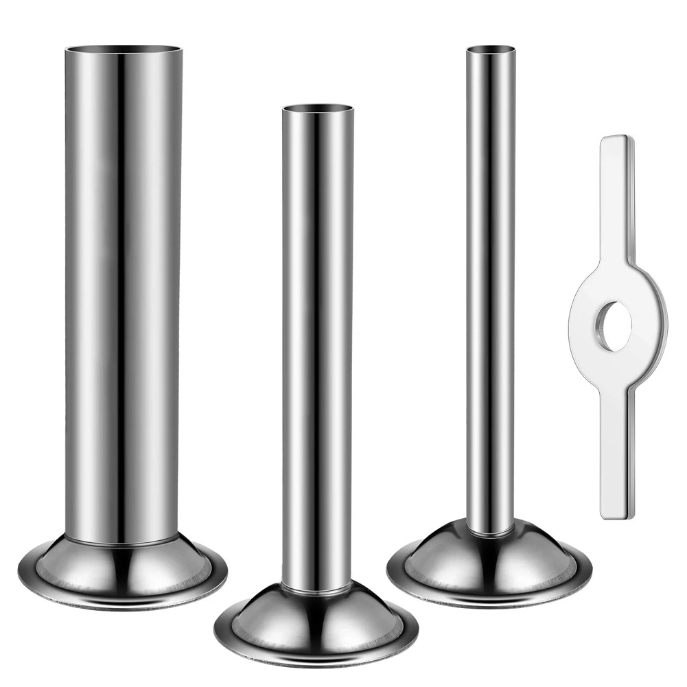 

3 Different Sizes Stainless Steel Grinder Stuffer Tube With Sausage Stuffer Ring Kitchen Appliance Parts Accessories