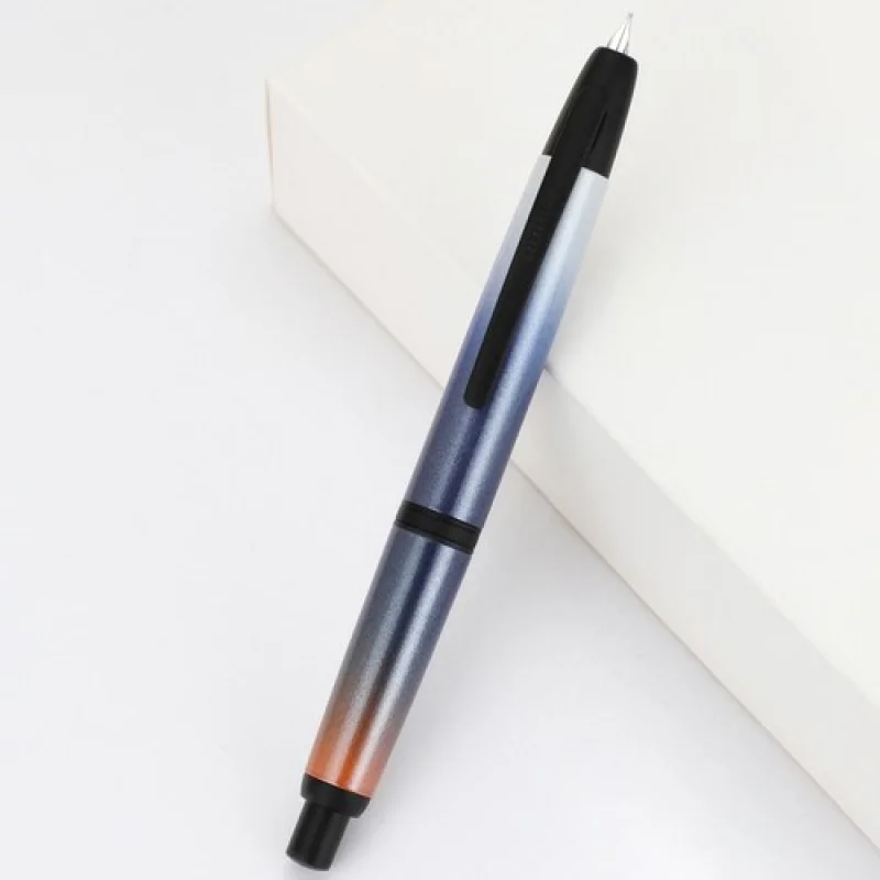 A+ Jinhao 10 Press Retractable Fountain Pen EF/F Nib Gradient Dark Blue Black Clip