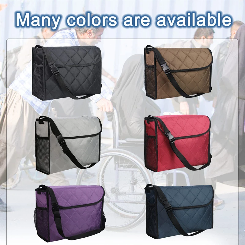 

Wheelchair Backpack Bag Mobility Scooter Lager Storage Organizer For Elderly Walkers Side Debris Storage Bag Portable Pocket