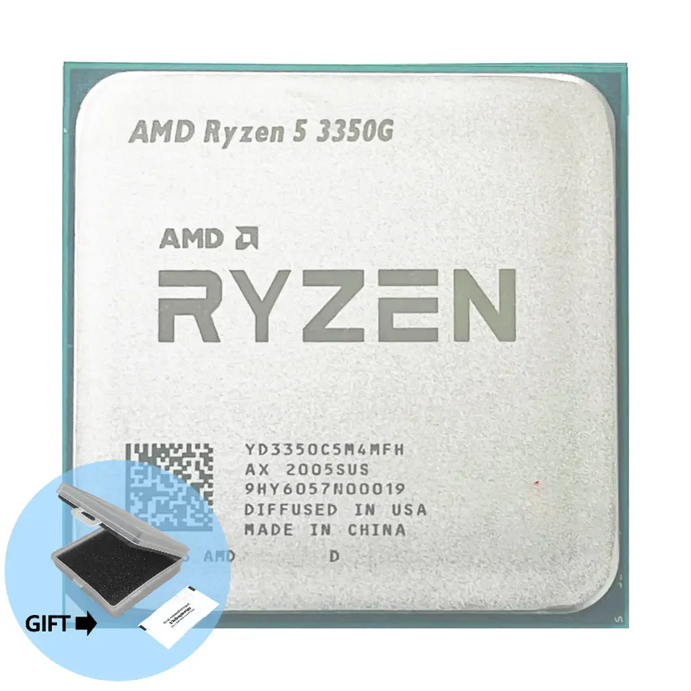 

AMD Ryzen 5 3350G R5 3350G 3.6 GHz Quad-Core Eight-Thread 65W CPU Processor L3=4M YD3350C5M4MFH Socket AM4 Used