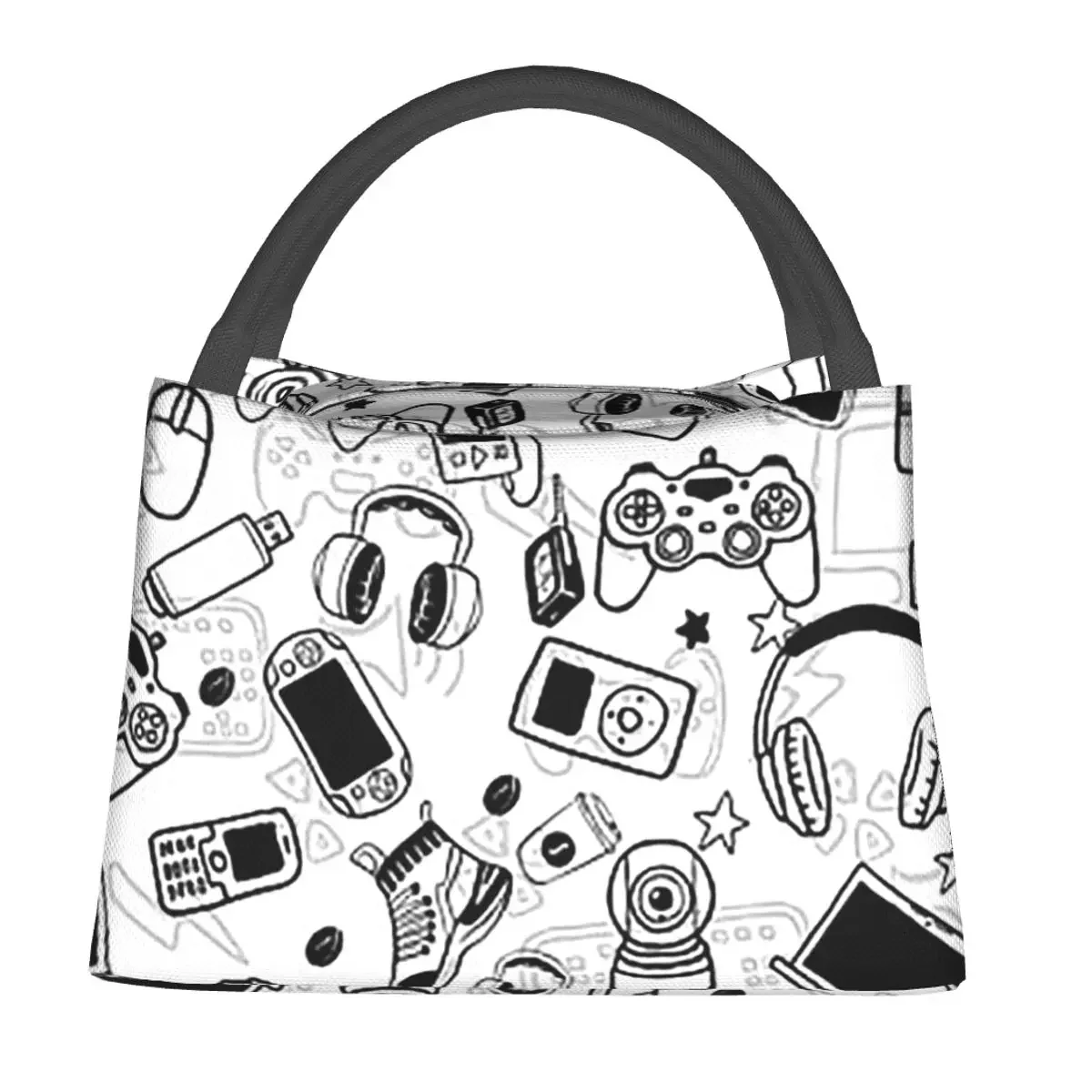 Gaming Decke Elemente Joystick Lunch Taschen Bento Box Wiederverwendbare Lunch Tote Picknick Taschen Kühler Thermo Tasche für Frau Arbeit