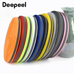 50Yards Deepeel 10mm Reflective Nylon Webbing Backpack Strap Pet Rope Garment Decorative Ribbon DIY Crafts Sewing Accessories