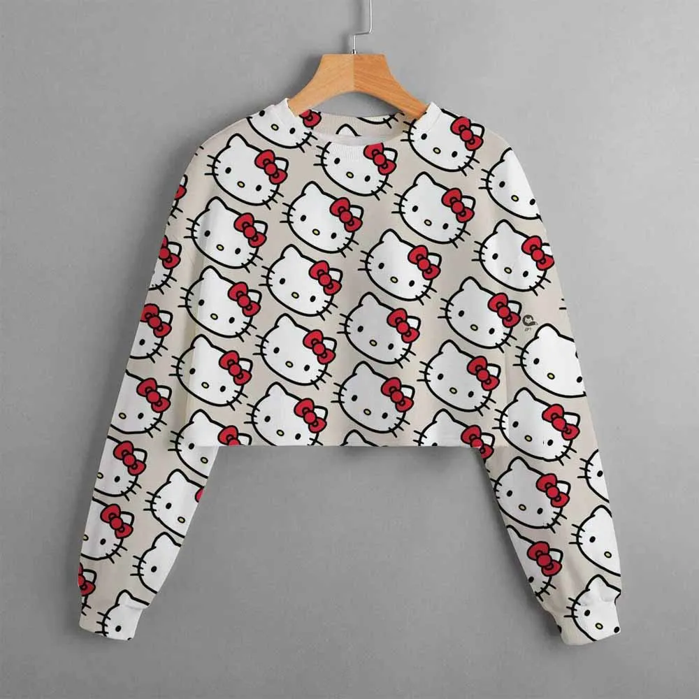 Kids Christmas New Kids Clothes Cartoon Hello Kitty Print Cute Birthday Party Costumes Girls Street Sports Hoodie Girls Tops