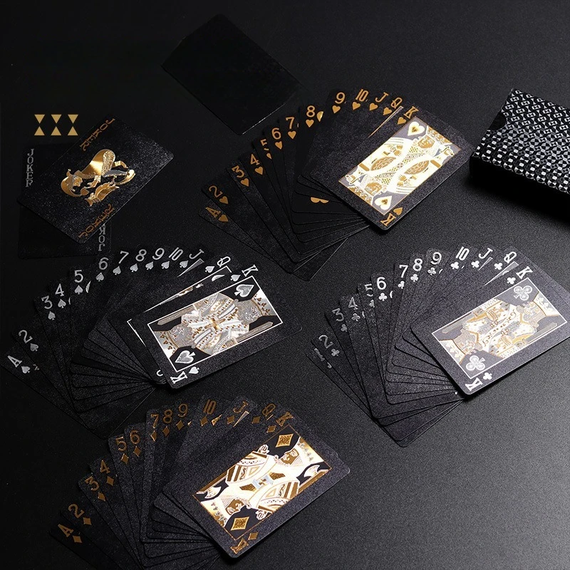 Color Black Gold Playing Card Game Card Group Waterproof Poker Suit Magic Dmagic Package Board Game Gift Collection