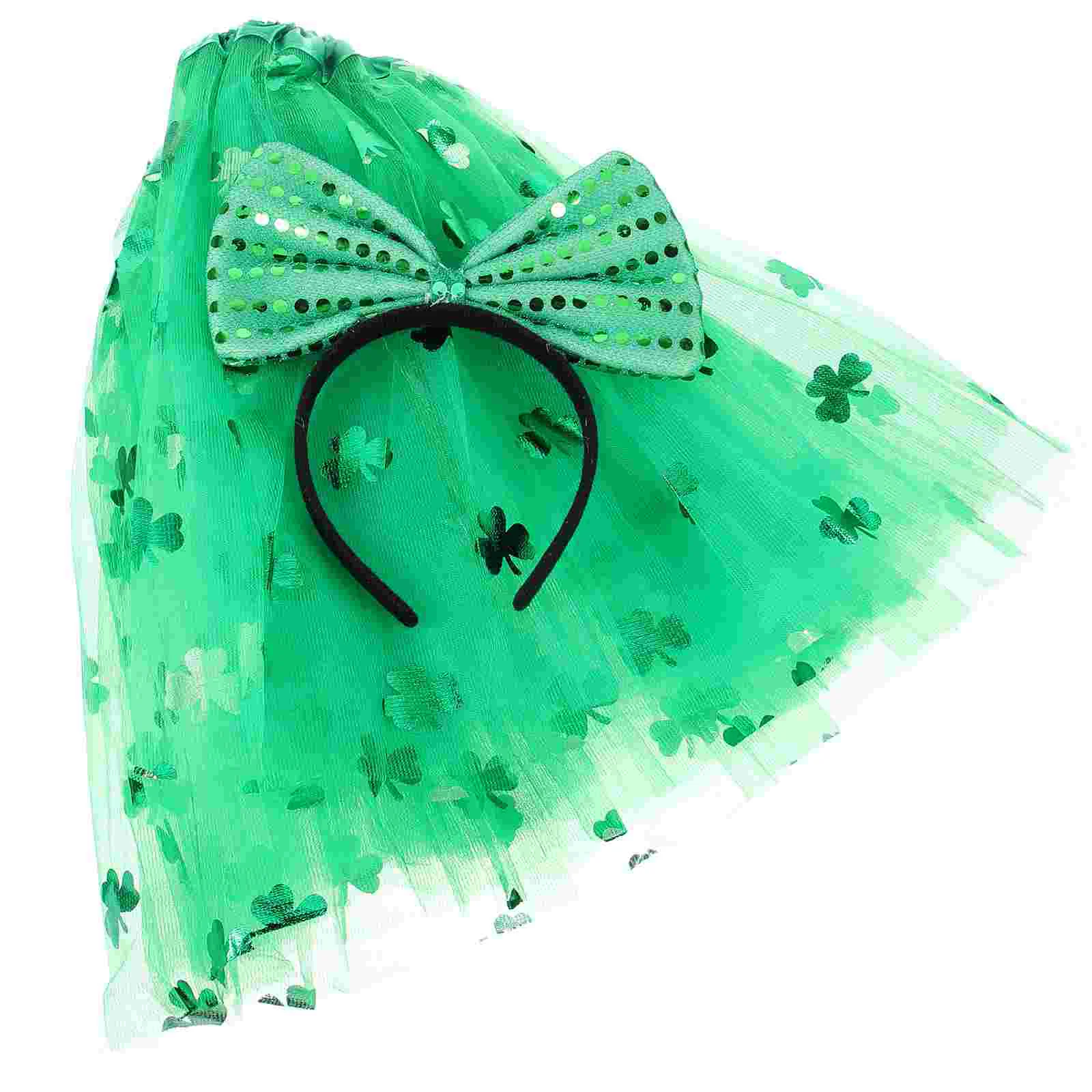 Irish Accessories Party Decor Supplies St Patrick's Day Dress Stylish Hair Hoop Green Festival Gauze Skirt