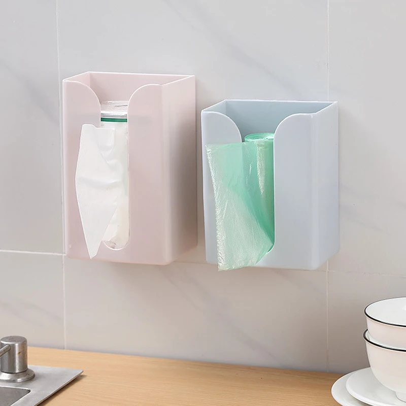 Scatola di fazzoletti a parete portatovaglioli autoadesivi impermeabili guanti usa e getta per la casa scatola di immagazzinaggio custodia per Organizer di carta da cucina